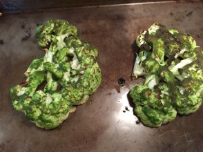 roasted parsley pesto cauliflower