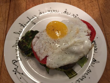 cauliflower topped with an egg
